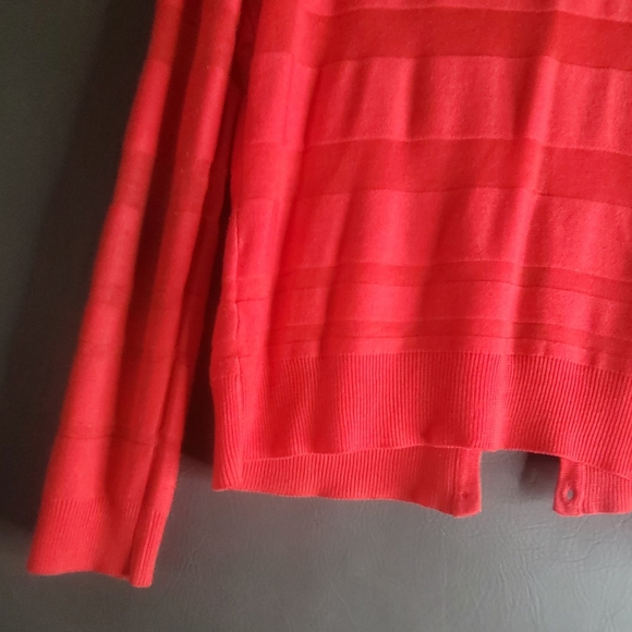 New York & Co women red sweater cardigan size xl ribbed - Picture 6 of 8